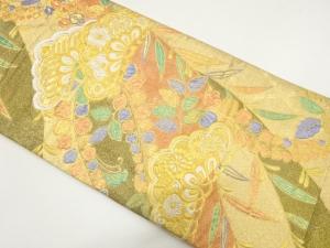 松藤に枝垂れ柳模様織り出し　振袖用袋帯